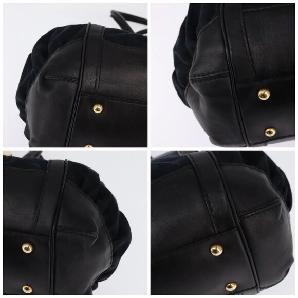 GUCCI GG Canvas Hand Bag Black Gold Auth SW1542 - Picture 14 of 16